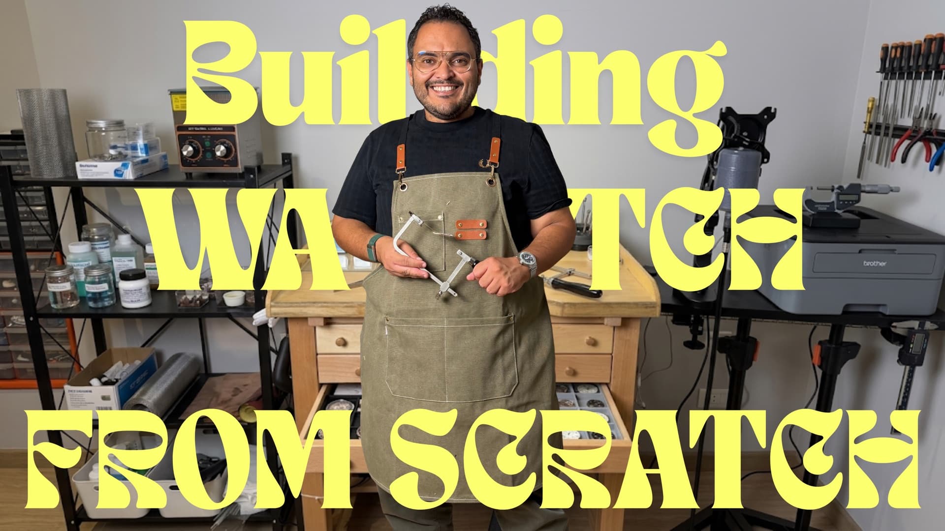 Freddy Mounir in his workshop, building a watch from scratch